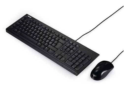 ASUS U2000, Cablato, USB, Interruttore a chiave a membrana, QWERTY, Nero, Mouse incluso