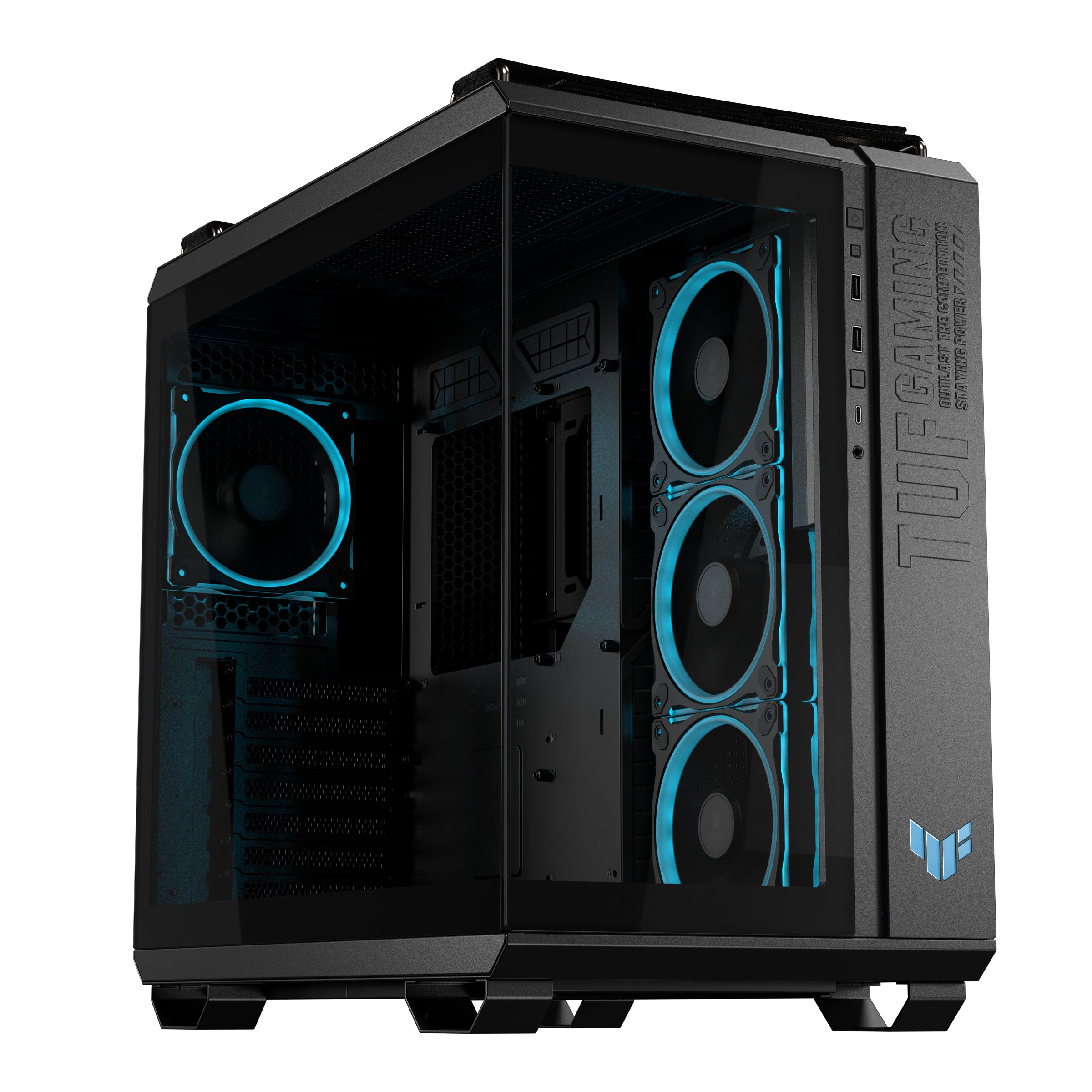 ASUS TUF GAMING GT502 Horizon TG ARGB Black, Midi Tower, PC, Nero, ATX, micro ATX, Mini-ITX, 16,3 cm, 40 cm