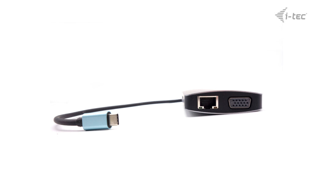 i-tec Metal USB-C Travel Nano Dock HDMI/VGA with LAN + Power Delivery 100 W, Cablato, USB 3.2 Gen 1 (3.1 Gen 1) Type-C, 100 W, 3,5 mm, Argento, MicroSD (TransFlash), SD