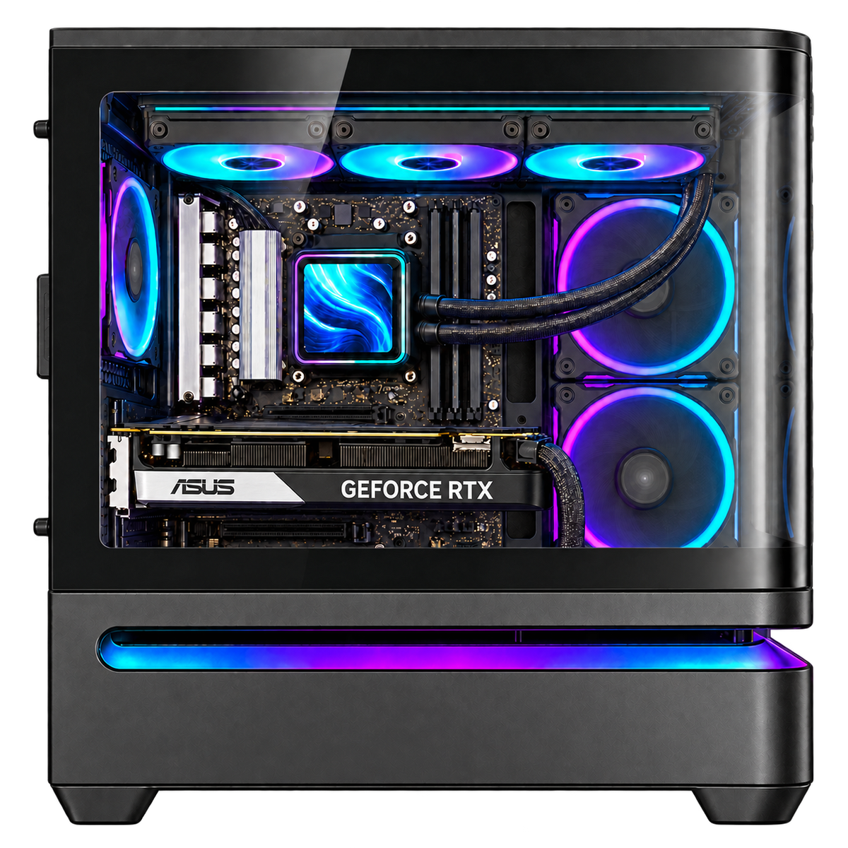 EXPLORER AI AMD — render illustrativo, vista laterale