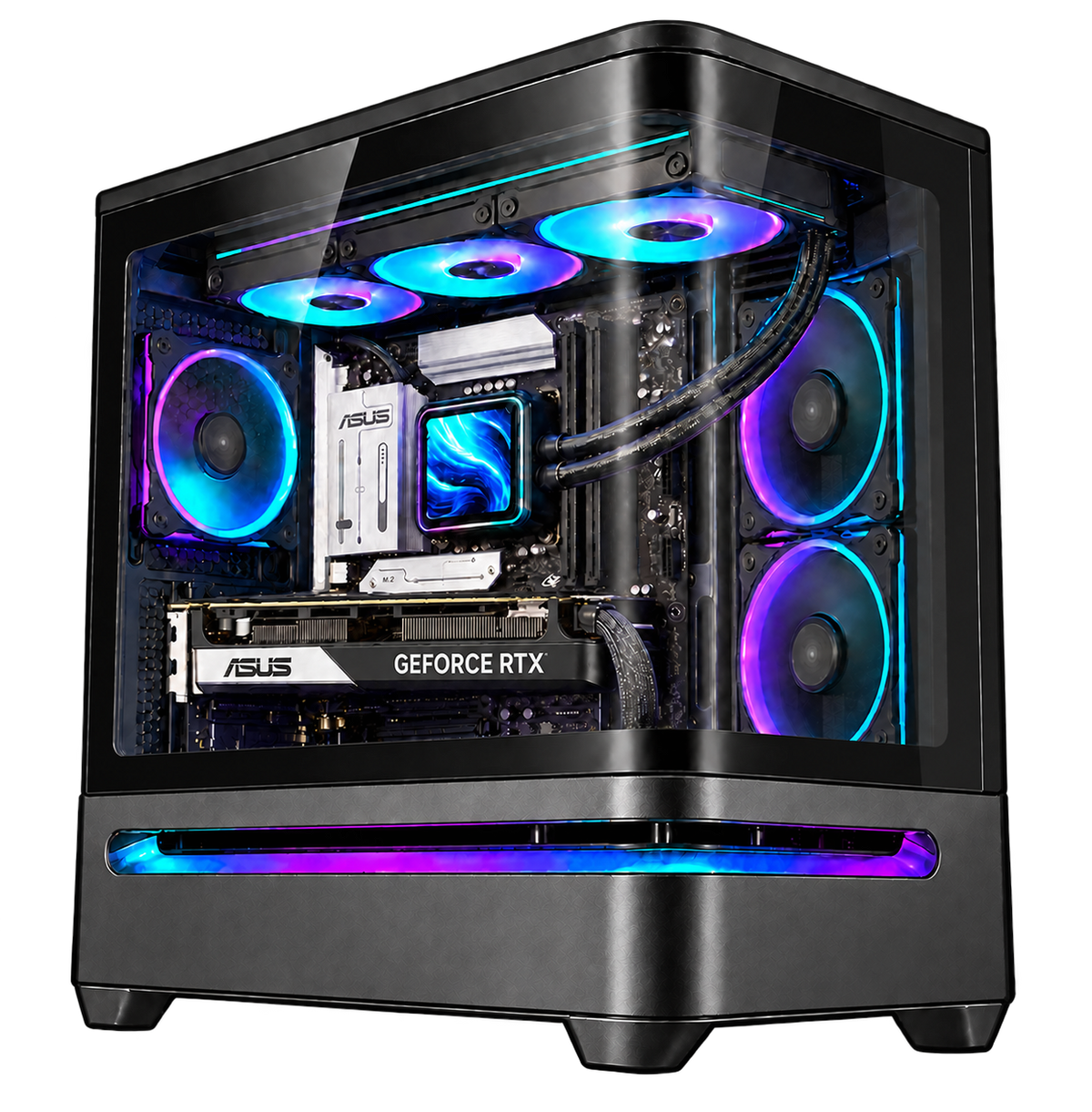 EXPLORER AI INTEL con ASUS AP202 nero — render illustrativo, vista tre quarti