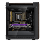 PRO AI AMD — render illustrativo, GPU orizzontale nella posizione PCI Express superiore, vista laterale